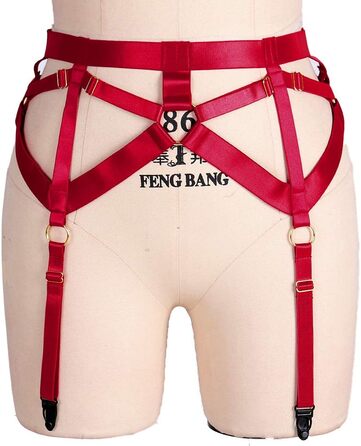 Жіночий готичний корсет-стрінг з 4 кліпсами, пояс-стрінг, готичний стиль, універсальний розмір, бордовий колір