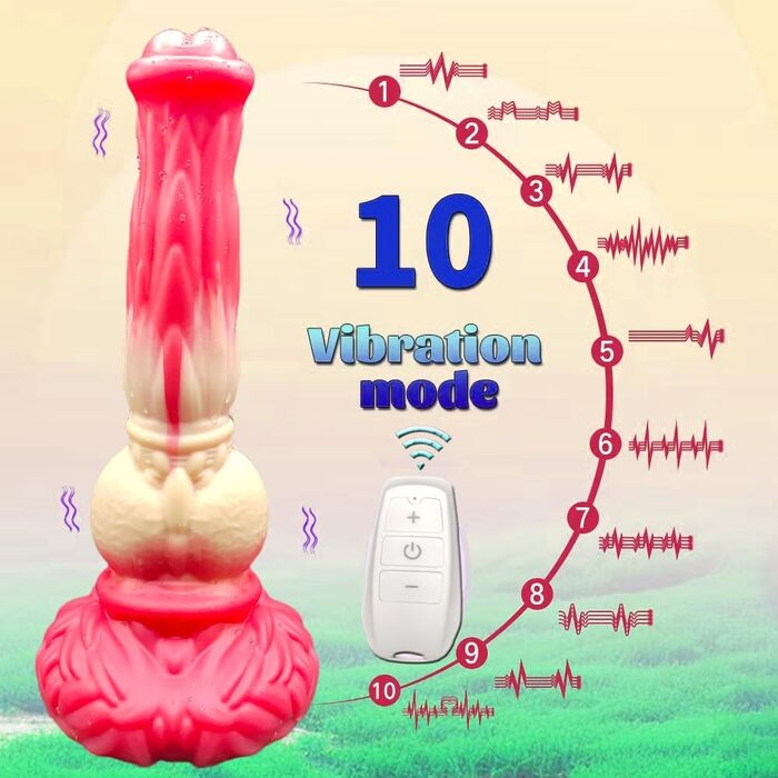 Вібратор реалістичної собаки, анальний дildo з 10 режимами вібрації, для чоловіків та жінок