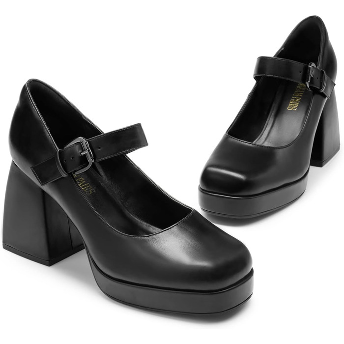 Жіночі туфлі Mary Jane Dream Pairs, чорні, екошкіра (PU), розмір 38 EU