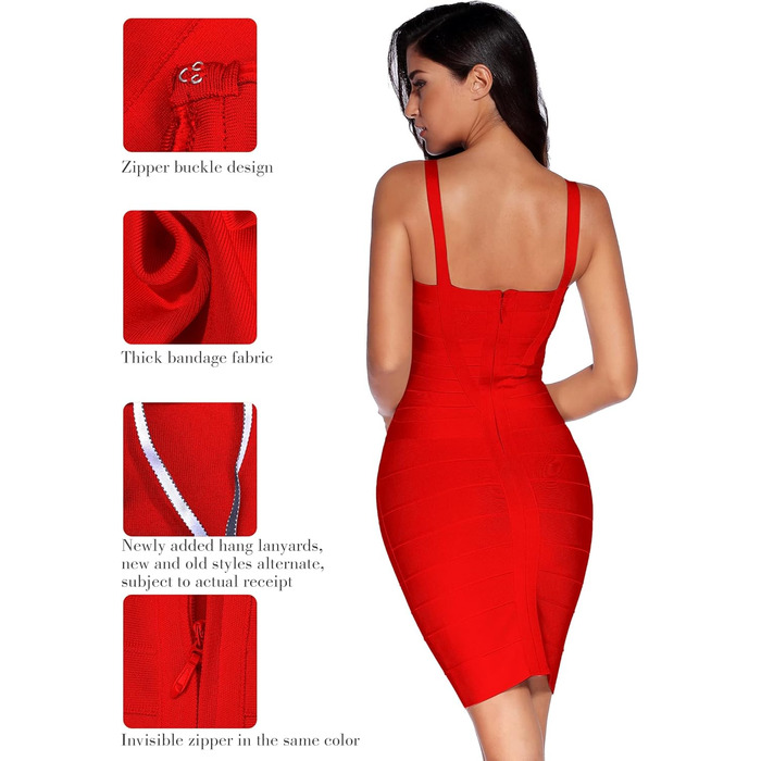 Сукня-боді Bodycon з віскози Meilun без рукавів, червона/для відпочинку, однотонна (Getaway Solids)