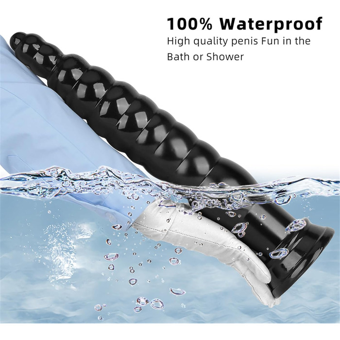 Анальний масажер Soarvlorfy з присоскою, XXL, чорний. Двосторонній анальний дилататор для чоловіків та жінок.