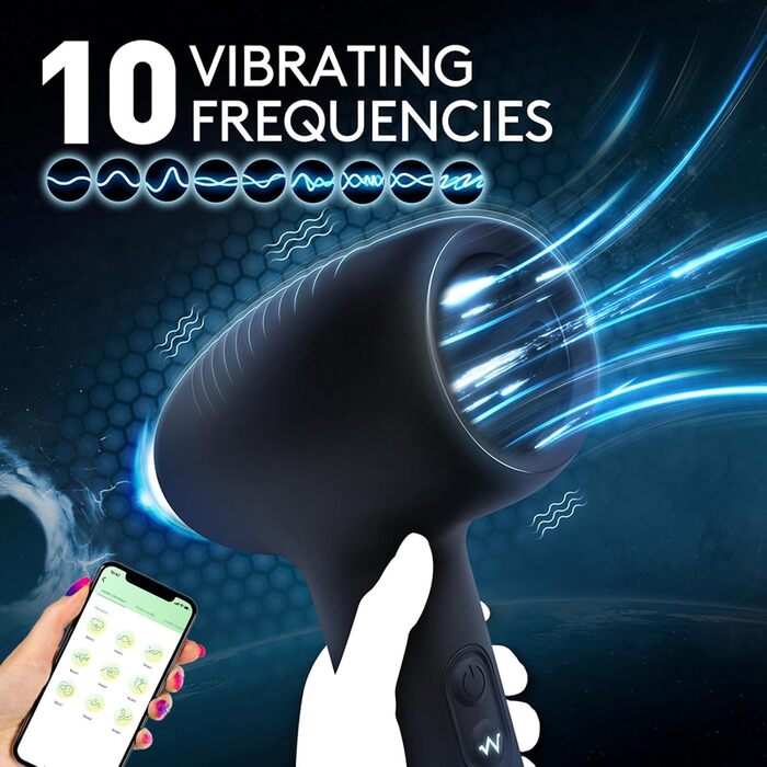 Масажер для чоловіків з 10 режимами вібрації, стимулятор статевого члена, автоматичний статевий масажер з керуванням через додаток, сексуальна іграшка для чоловіків та пар