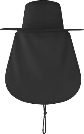 Сонцезахисний капелюх normani Outback для активного відпочинку зі знімним захистом шиї, розмір 63, чорний