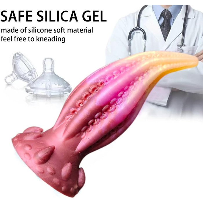 Jixaxe Октопус-вібратор з 10 щупальцями, анальний дildo з реалістичного силікону, для чоловіків та жінок