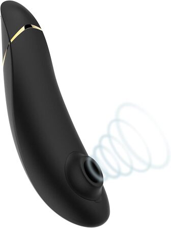 Womanizer Premium - вібратор для клітора з ефектом пульсації | Інтимна іграшка для жінок | Чорний, золотий