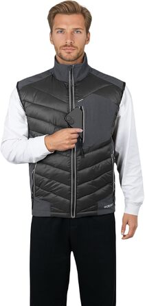 Чоловічий жилет Softshell WORK IDEA: водовідштовхуючий, вітрозахисний, дихаючий спортивний жилет для бігу, їзди на велосипеді, походів та роботи, чорний, 5XL