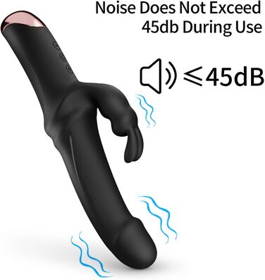 Вібратор Rabbit Silikon Dildo з 10 режимами вібрації - Інтимна іграшка для жінок та пар, Червоний