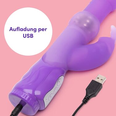 Вібратор Lovehoney Dream Rabbit - 10 функцій, обертові перлини, водонепроникний, для жінок, фіолетовий