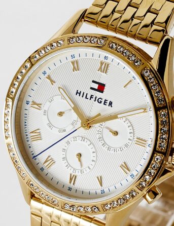 Жіночий кварцовий годинник Tommy Hilfiger з багатофункціональним циферблатом та сталевим браслетом, золотий