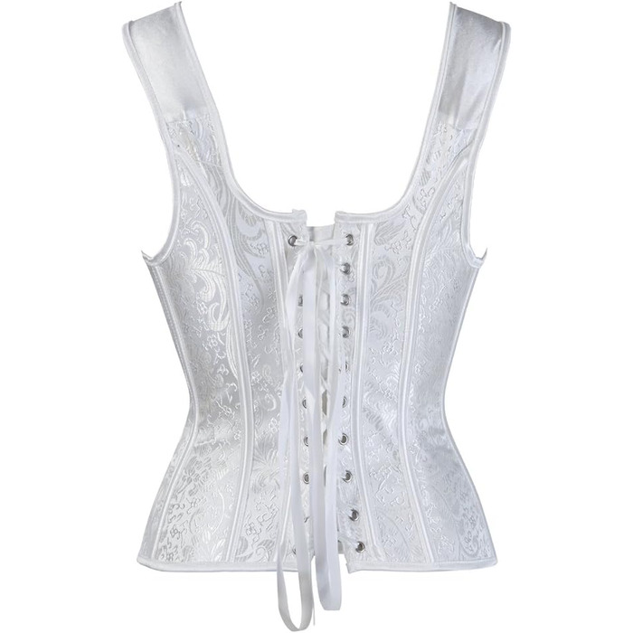 Корсет для жінок Grebrafan з квітковим принтом, повний бюст, корсет, ретро, білий (28-30)