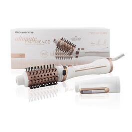 Стайлер-фен Rowenta Ultimate Experience 2-in-1 CF9620F0, ротаційна гаряча щітка з іонізатором та Pro Keratin, 3 насадки, чорний/розе-золото
