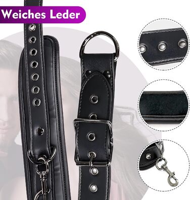 Набір для БДСМ: наручники та комірець з повідком (шкіра), іграшки для пар, шкіряні наручники, повідці для дорослих