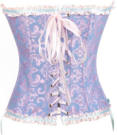 Кросет-корсаж для жінок з великою грудьми, бюстіє, топ-корсаж з атласу з квітковим принтом, 4XL, ліловий колір