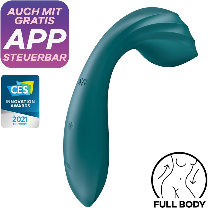 Vibrator Satisfyer Mini Wand-er Connect App: Масажер для тіла з Bluetooth та App-керуванням, водонепроникний (IPX7), для стимуляції G-точки та клітора, для жінок (Турквіс)