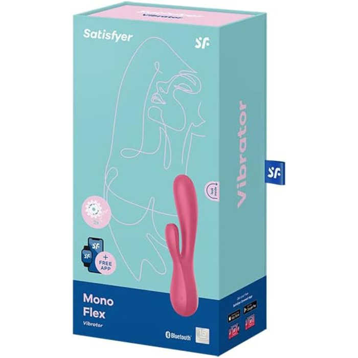 Вібратор Satisfyer Mono Flex Connect App G-Punkt | З преміум-силікону | Стимулятор клітора та G-точки | Інтимні іграшки для жінок | Швидка зарядка | Вібратор для жінок червоний
