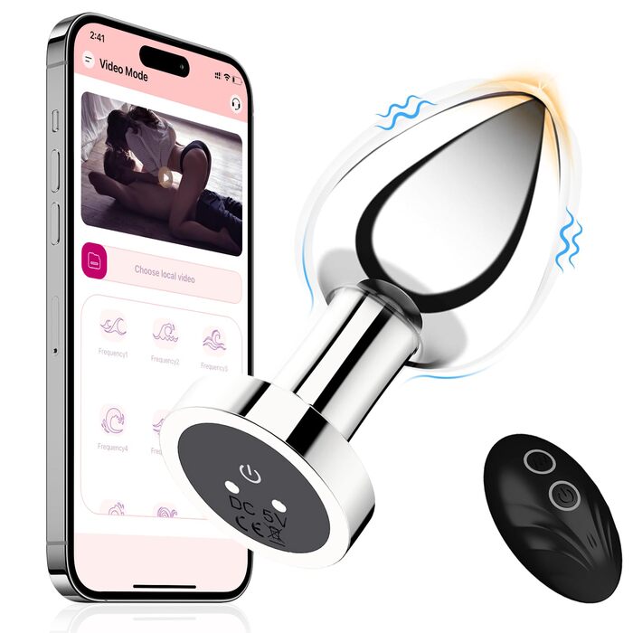 Анальний вібратор-простатор Metall Anal Vibratorstarb з пультом, 10 режимів вібрації, чорний