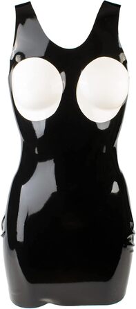 Латексне міні-плаття Rubberfashion - чорне, 0.4 мм, без бретелек, для жінок XL