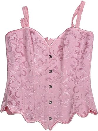 Жіноче корсетне топик з бретелями Overbust, готичний корсет, бюстгальтер, топик, карнавальний костюм, топик для корекції фігури, рожевий, XL