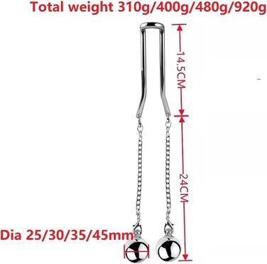 Сталевий Ball-Stretcher Hrekssi з металевими кульками (2 шт.) - кільце для статевих органів, CBT, вага для яєчок, тренажер для покращення ерекції, для чоловіків, 25 мм