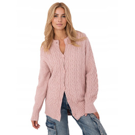 Класичний акриловий кардиган Wool Fashion Italia, рожевий, до стегон