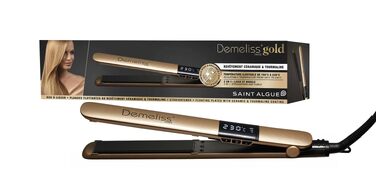 Професійний випрямляч для волосся Demeliss Saint Algue GOLD з керамікою та турмаліном, 150–230 °C, для всіх типів волосся
