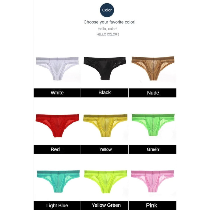 Труси чоловічі Faringoto Ice Silk, прозорі, низька талія, дихаючі (XL, червоний)