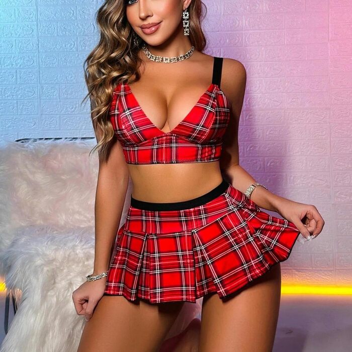 Жіноча еротична білизна MYLLJBD: сексуальний костюм для рольових ігор, студентська форма, колір блакитний, розмір M