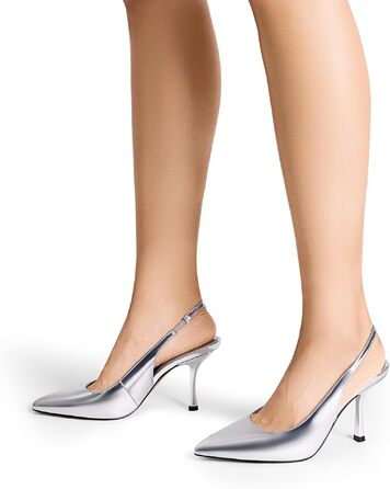 Жіночі туфлі-човники Dream Pairs із закритим носком, сріблясті, розмір 40.5 EU
