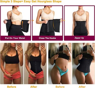 Корсет для жінок KUMAYES - пояс для корекції фігури, талія, бандаж, чорний, M