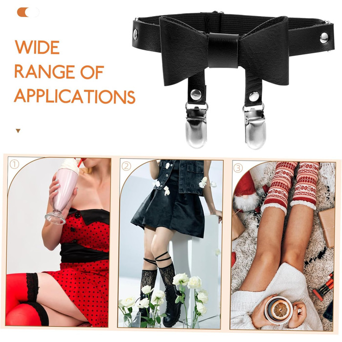 Кліп для шкарпеток Minkissy: регульований пояс для ніг, стрічка для штанів, металевий кільцевий ремінь, чорний (2 шт.)