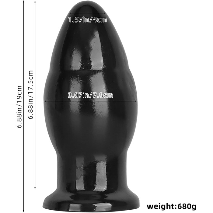 Анальний масажер XXL з сильним сукупником - анальний дилататор для жінок та чоловіків, чорний