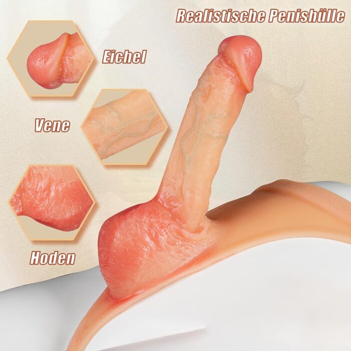 Секс-іграшка для чоловіків: Реалістичний пеніс-манжет Jpscor для збільшення, з ефектом вени та затримкою еякуляції