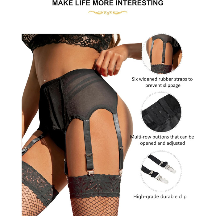 Сексуальний широкий корсет-стрінг з ремінцями Comeondear для жінок, комплект спідньої білизни, чорний, M-L