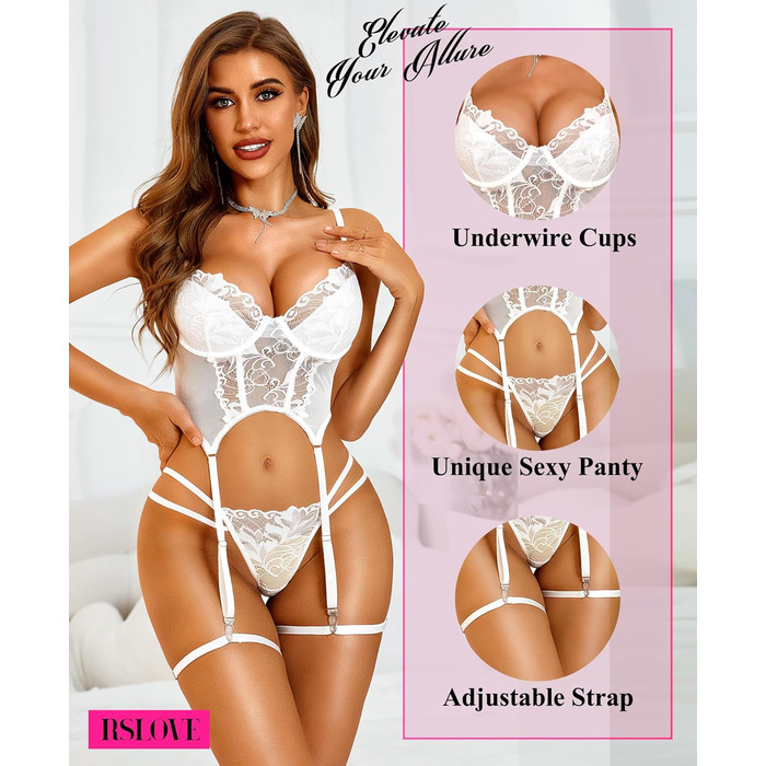 RLOVE Комплект жіночої білизни (4 шт.) S, білий