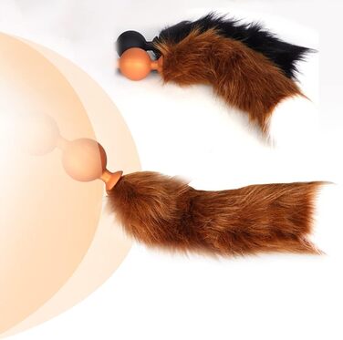 Анальні кульки з силікону NAIXBTY Foxtail: 9 кульок, гнучкі, для стимуляції, силікон, золото+чорний