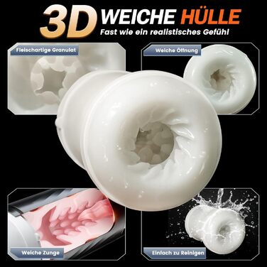 Мастурбатор для чоловіків KI-Interaktion з 10 вібраціями, 7 режимами розтягування та 5 режимами стимуляції. Секс-іграшка з підігрівом та керуванням через APP