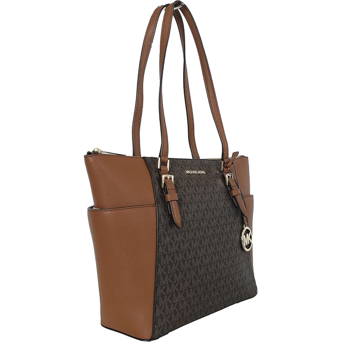 Жіноча сумка-тоут Michael Kors Charlotte Signature Large Top Zip Tote, коричнева