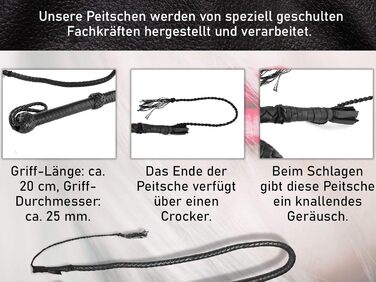 Кожаний батіг Bull Whip 120 см: міцний, з одним кінчиком, створює гучний звук