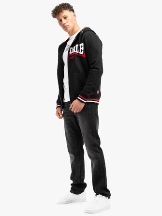Чоловіча худі-куртка Lonsdale London Nateby чорна, стиль streetwear, розмір 3XL