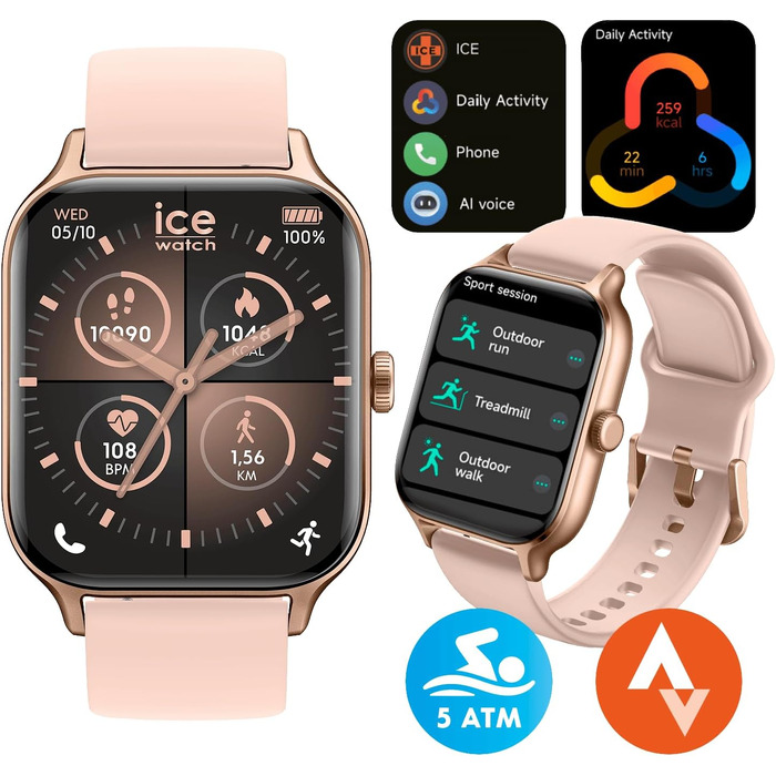 Смарт-годинник Ice-Watch Ice fit RT 3.0 Nude для жінок, силіконовий ремінець, 1.75