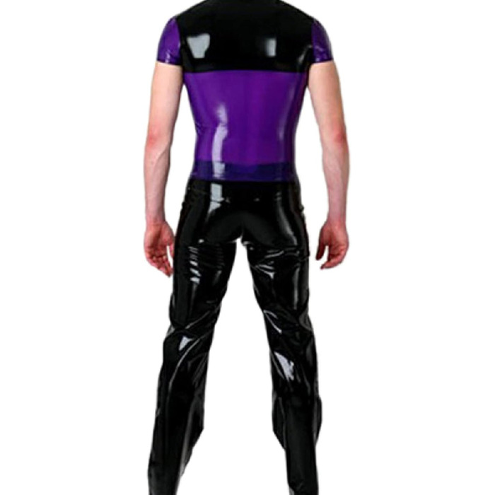 Латексна сорочка з блискавкою спереду для чоловіків, розмір XL