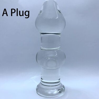 Анальний плагін зі скла ScreaAss Big Glas - великий прозорий анальний дилдо для чоловіків та жінок, 4.5/7.5/8 см