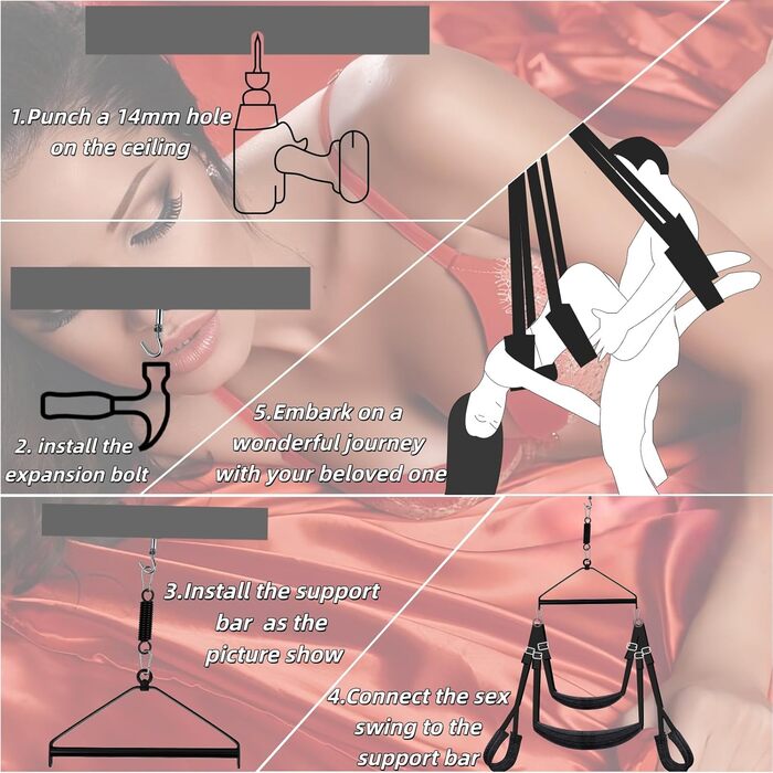 Гойдалка для дорослих Sê&x 360° з трапецією, м'яким внутрішнім покриттям, вантажопідйомність 362.9 кг - 3-тє покоління