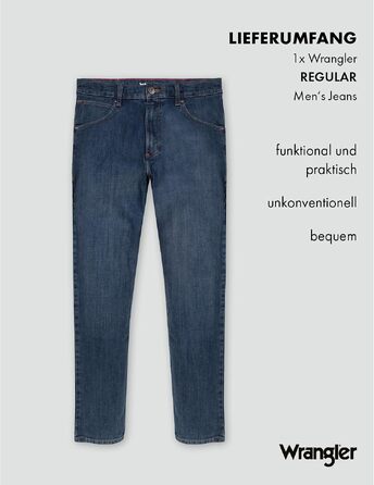 Чоловічі джинси Wrangler Regular Fit Regular - середня посадка, темно-сірі (Dark Stone), W36 L36