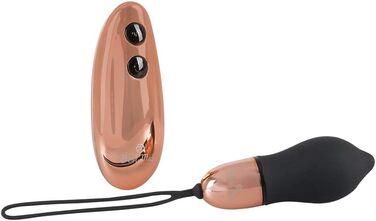 ORION Bullet-Ei - інтимний масажер для жінок та чоловіків, 7 режимів вібрації, з петлею та пультом керування, мідний дизайн, чорний колір