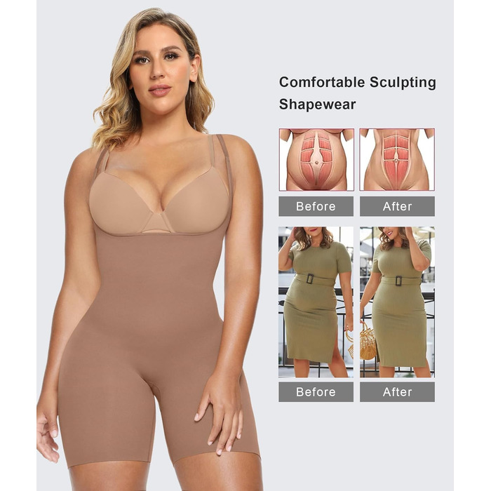 SHAPERX Формотворчий боді для жінок, спідниця Sienna-Shorts, XXS-XS