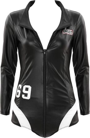 Костюм поліцейського для жінок JasmyGirls: сексуальний косплей, шкіряний боді, латекс, клубний стиль, чорний