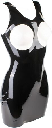 Латексне міні-плаття Rubberfashion - чорне, 0.4 мм, без бретелек, для жінок XL