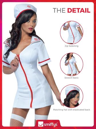 Костюм сестри милосердя Fever для жінок, сукня та головний убір, 22016, для Хелловіну