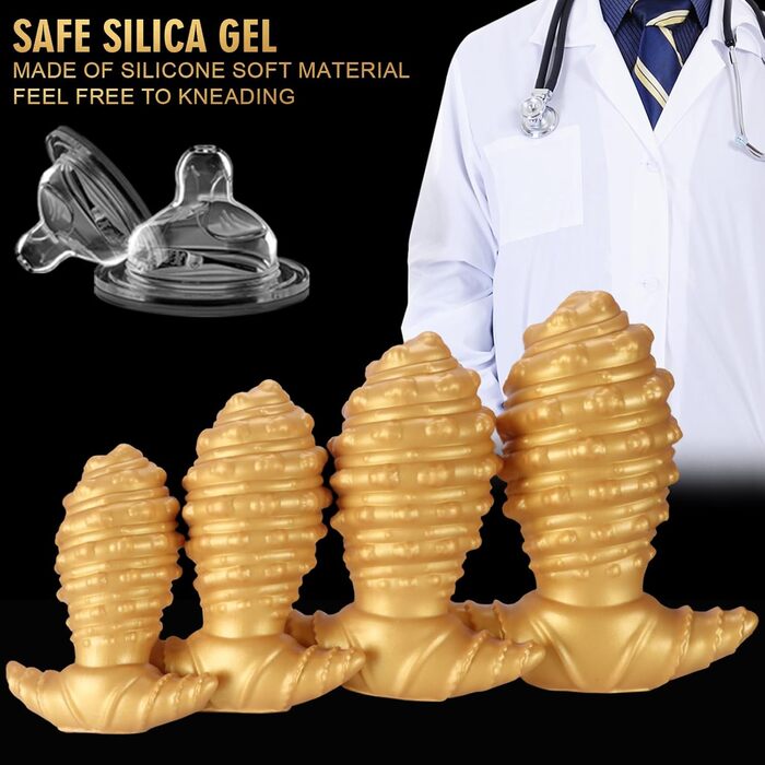 Анальний дildo Jomyu з силікону, великий розмір, конічна форма, T-подібна основа, для чоловіків та жінок